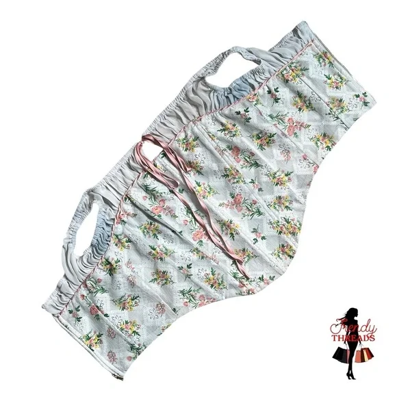 Fashion Nova Corset Top Extra Small XS White Pink Floral Boho Coquette Feminine - Picture 10 of 14